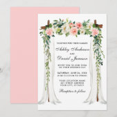 Waterverf van de bruidstaart kaart (Voorkant / Achterkant)