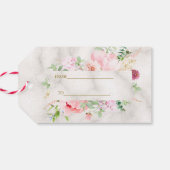 Waterverf van de Charm Spring Peonies Lijst Weddin Cadeaulabel (Achterkant Horizontaal)