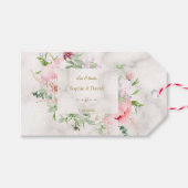 Waterverf van de Charm Spring Peonies Lijst Weddin Cadeaulabel (Voorkant (Horizontaal))