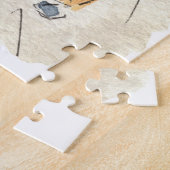 Waterverf van de Chinese Lion Dance Jigzaag Puzzle Legpuzzel (Zijkant)