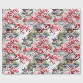 Waterverf van de Chinese pagode Cadeaupapier (Vlak)