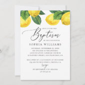 Waterverf van de citrustuin. Lemon script baptisme Kaart (Voorkant)