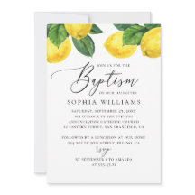 Waterverf van de citrustuin. Lemon script baptisme