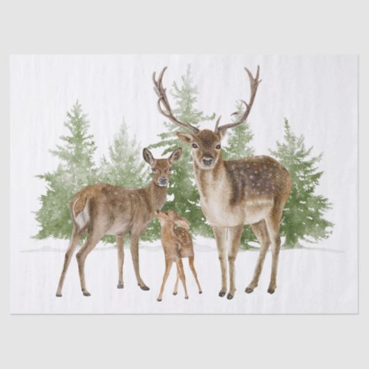 Waterverf van de Deer Family Tissuepapier (Voorkant)