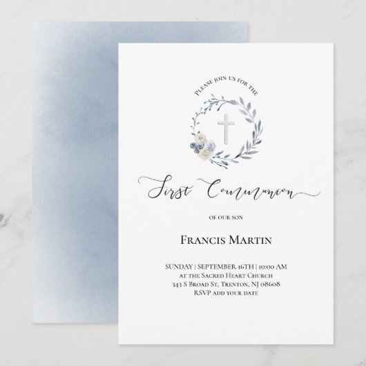 waterverf van de eerste Heilige Stoel Kaart (Voorkant / Achterkant)