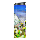Waterverf van de Floral Blue Sky Thermosbeker (Gedraaid links)