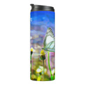 Waterverf van de Floral Blue Sky Thermosbeker (Geroteerd rechts)