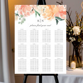 Waterverf van de Floral Wedding Seating Chart met Poster