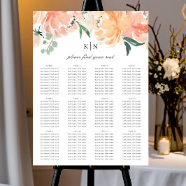 Waterverf van de Floral Wedding Seating Chart met  Poster