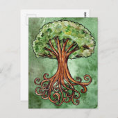 Waterverf van de gachdrasilboom, de norse mytholog briefkaart (Voorkant / Achterkant)