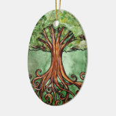 Waterverf van de gachdrasilboom, de norse mytholog keramisch ornament (Links)