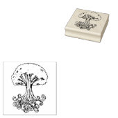 Waterverf van de gachdrasilboom, de norse mytholog rubberstempel (Gestempeld)