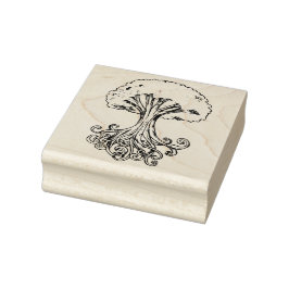 Waterverf van de gachdrasilboom, de norse mytholog rubberstempel