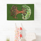 Waterverf van de gachdrasilboom, de norse mytholog spandoek (Insitu)