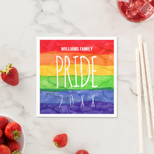 Waterverf van de Gay Pride Party Rainbow Paper Nap Servet