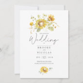 Waterverf van de Gele Zonnebloem Kaart (Voorkant)