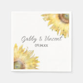 Waterverf van de Gele Zonnebloemen Weddenschap Nap Servet (Voorkant)