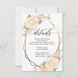 Waterverf van de geometrische lijst trouwgegevens kaart