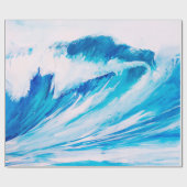 waterverf van de golven van de hoge oceaan van bla cadeaupapier (Vlak)