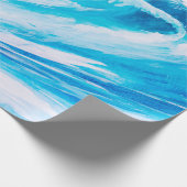 waterverf van de golven van de hoge oceaan van bla cadeaupapier (Hoek)