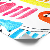 Waterverf van de grappige, kleurrijke meisjespop poster (Hoek)