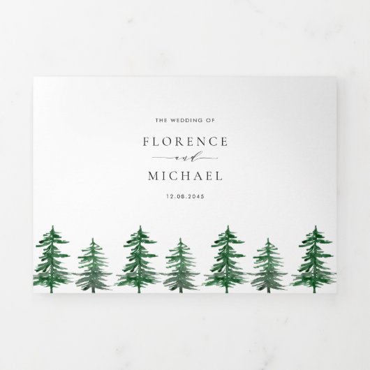 Waterverf van de Groene Bossen Drieluik Uitnodiging (Cover)