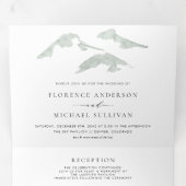 Waterverf van de Groene Bossen Drieluik Uitnodiging (Binnenzijde eerst)