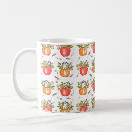 Waterverf van de herfstsamenstelling koffiemok (Links)