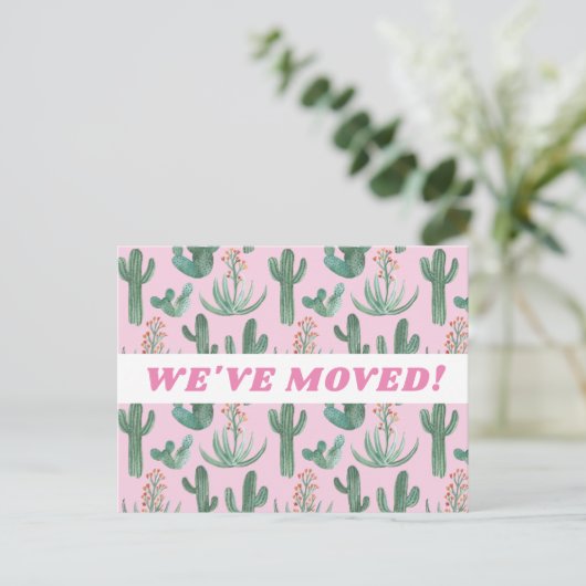 WATERVERF van de herkenningswoestijncactus BEWEGEN Briefkaart (Staand voorkant)