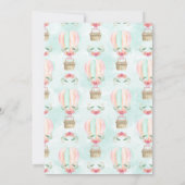 Waterverf van de hete luchtballon Roze Mint Peach Kaart (Achterkant)