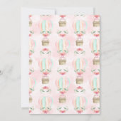 Waterverf van de hete luchtballon Roze Mint Peach Kaart (Achterkant)