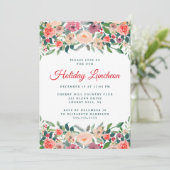 Waterverf van de Holiday Luncheon Floral Kaart (Staand voorkant)