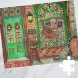 Waterverf van de Ierse Pub Jigzaag Puzzle Legpuzzel<br><div class="desc">Deze St. Patrick's Day, de Irish Pub Storefront jigzaag puzzle, kenmerkt 's nachts het originele kunstwerk van een feestelijke Ierse Pub. De regenbooggekleurde glazen shows van de bar van Lucky's Pub, terwijl twee schattige wasberen een barrel bier buiten op straat onderzoeken. Met klavers, een Ierse vlag, en horshoe details, zal...</div>