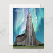 Waterverf van de IJslandse kerk van Reykjavik Briefkaart (Voorkant / Achterkant)