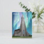 Waterverf van de IJslandse kerk van Reykjavik Briefkaart (Staand voorkant)
