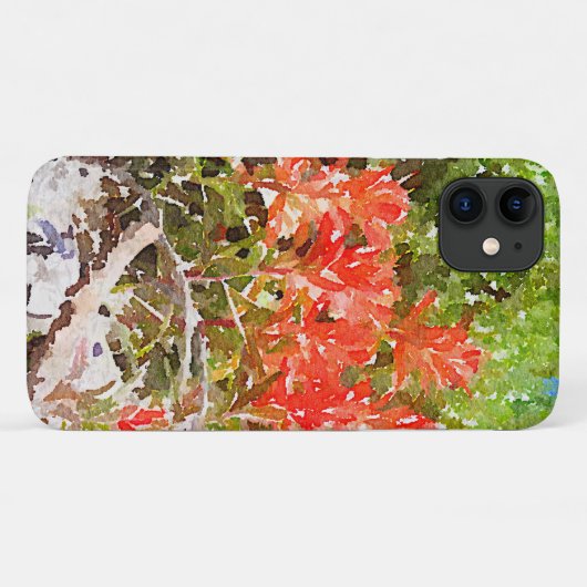Waterverf van de Indiase schildpenseel WildFlower Case-Mate iPhone Case (Achterkant (horizontaal))