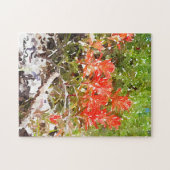 Waterverf van de Indiase schildpenseel WildFlower Legpuzzel (Horizontaal)