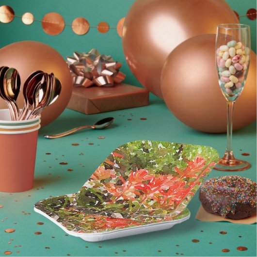 Waterverf van de Indiase schildpenseel WildFlower Papieren Bordje (Multi)