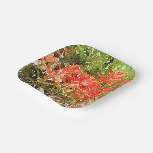 Waterverf van de Indiase schildpenseel WildFlower Papieren Bordje (Gebogen)