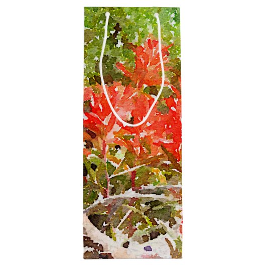 Waterverf van de Indiase schildpenseel WildFlower Wijn Cadeautas (Achterkant)