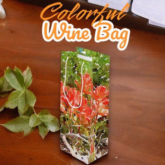 Waterverf van de Indiase schildpenseel WildFlower Wijn Cadeautas