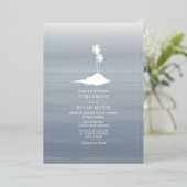 Waterverf van de Island Wedding Chambray Folie Uitnodiging (Staand Voorkant)