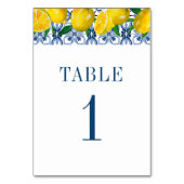 Waterverf van de Italiaanse blauwe Tegel Lemon Wed Kaart (Voorkant)