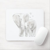 Waterverf van de jute-olifant met baby-schetsmidde muismat (Met muis)