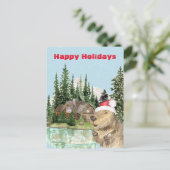 Waterverf van de kajuitmeer van Woodland Briefkaart (Staand voorkant)