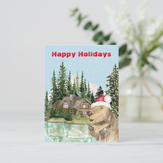 Waterverf van de kajuitmeer van Woodland Briefkaart (Staand voorkant)