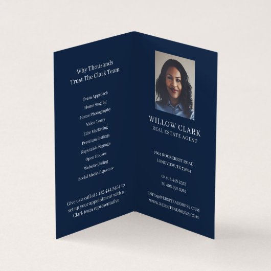 Waterverf van de Kassy Navy Vooraan Foto & Service Visitekaartje (Binnen)