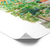 Waterverf van de kathedraal in Moskou te Saint-Bas Poster (Hoek)