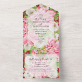 Waterverf van de kerstbruiloft Poinsettia All In One Uitnodiging (Binnen)