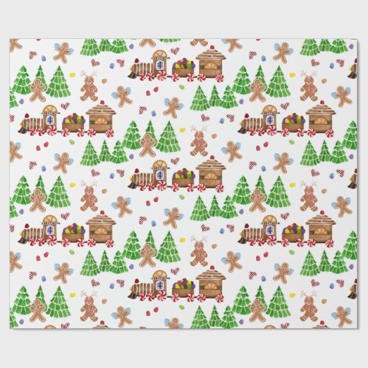 Waterverf van de kerstman van het ontbijt cadeaupapier (Vlak)